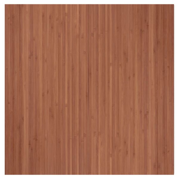 vidaXL Rug Brown Bamboo, Polypropylene 39.4 x 39.4 in Rug Square