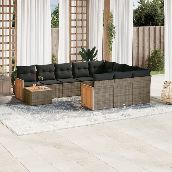 vidaXL Garden Sofa Set Grey
