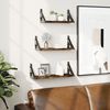 vidaXL 3 Piece Wall Shelf Set Smoked Oak Engineered Wood