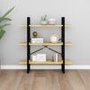 vidaXL Book Cabinet Natural wood and black Solid pine wood Medium