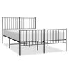 vidaXL Bed Frame Black Powder-Coated Steel 47.2x78.7 in Bed Frame