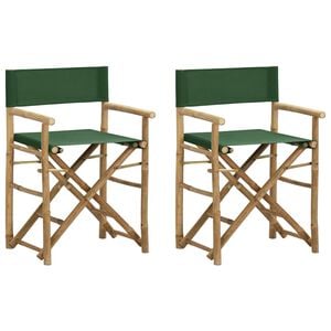 vidaXL Directors Chair Set of 2 Green Bamboo, fabric (100% polyester)