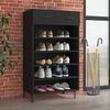 vidaXL Shoe Cabinet Black Engineered wood, Iron Medium Shoe Cabinet