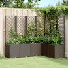 vidaXL Garden Planter with Trellis Brown 63"x47.2"x55.1" PP