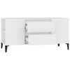vidaXL TV Cabinet White Engineered Wood, Metal Medium TV Cabinet