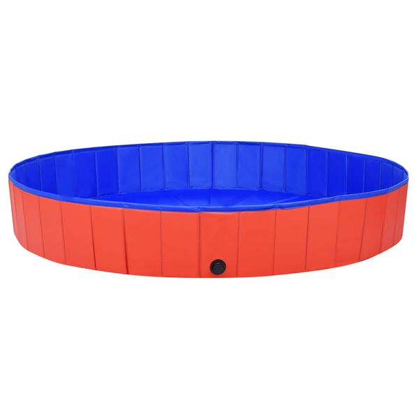 vidaXL Dog Swimming Pool Red PVC Extra Large Collapsible Circular