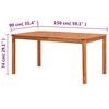 vidaXL Dining Table Natural Solid Acacia Wood 59.1 x 35.4 x 29.1 in