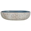vidaXL Countertop Basin Sand and Blue Oval 23.2x15.7x5.5" Ceramic