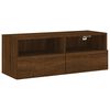 vidaXL TV Wall Cabinet Brown Oak Engineered Wood 31.5x11.8x11.8 in