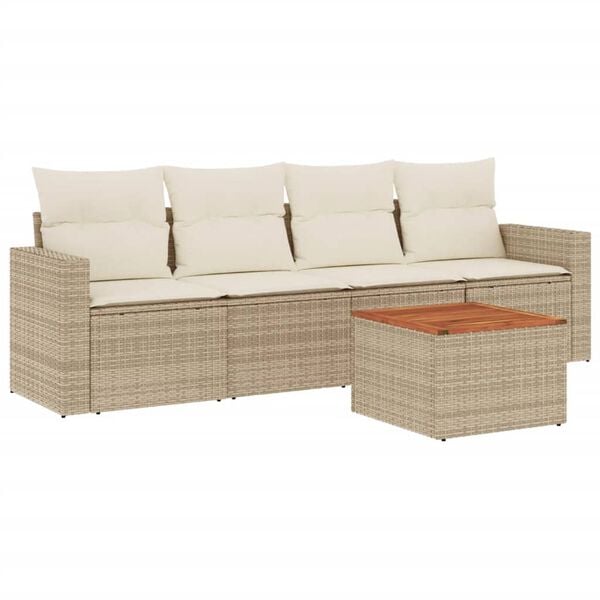 vidaXL Garden Sofa Set Beige and Cream White