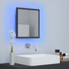 vidaXL Mirror Grey Acrylic, Engineered wood Medium Bathroom Mirror