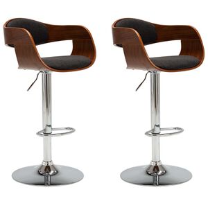 vidaXL Bar Chair Set of 2 Gray and brown