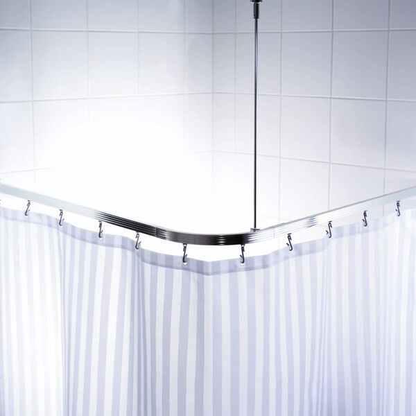 RIDDER Shower Rod Chrome Aluminum Universal Height-Adjustable