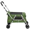 vidaXL Dog Stroller Green Linen fabric 39.4 x 19.3 x 37.8 in Foldable