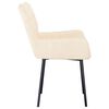 vidaXL Dining Chair Set of 2 Cream Velvet (100% polyester), metal, plywood