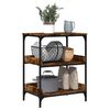 vidaXL Kitchen Trolley Smoked Oak 23.6"x16.1"x31.7" Engineered Wood