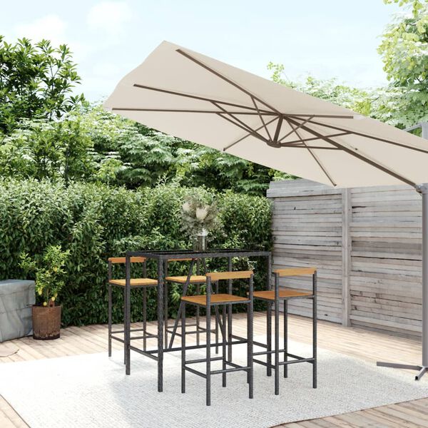 vidaXL Garden Bar Set Black