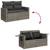 vidaXL Garden Sofa Set Grey PE Rattan 6 Piece Modular