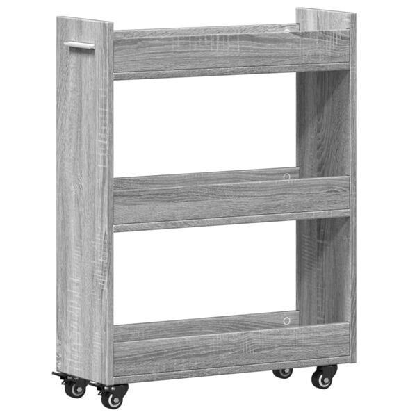 vidaXL Cabinet Grey Sonoma Engineered wood Medium Lockable wheels