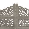 vidaXL Hand carved 4-Panel Room Divider Gray 63"x65" Solid Mango Wood