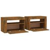 vidaXL Bedside Cabinet Set of 2 Smoked Oak Engineered wood Medium