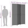 vidaXL Room Divider 3 Panels Black Poly Rattan
