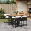 vidaXL Garden Dining Set Black PE rattan 4-seater Foldable