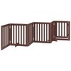 vidaXL Dog Gate Set of 6 Brown Poplar Wood with Water-based Paint
