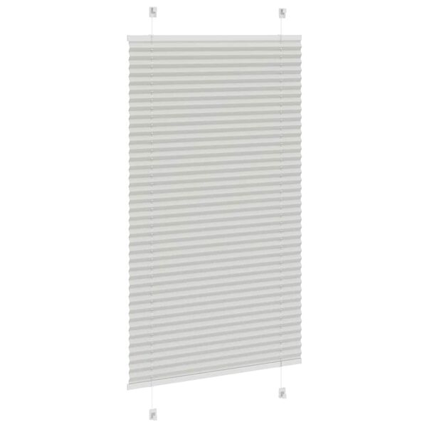 vidaXL Pleated Blind Light Grey 100% Polyester 27.6x39.4 in