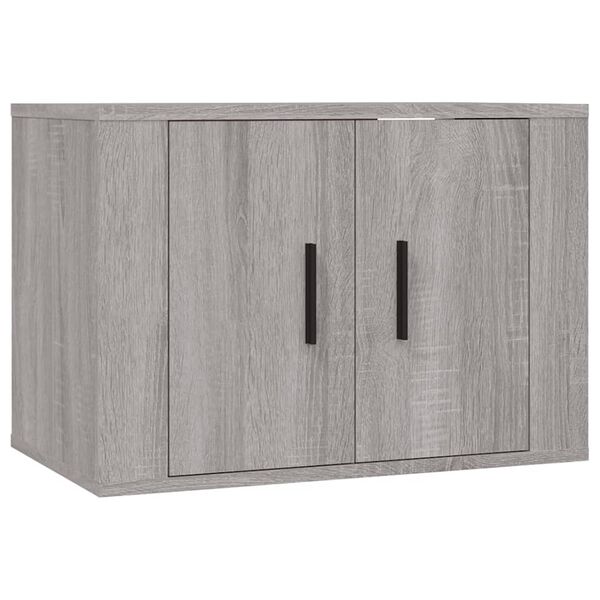vitaXL TV Cabinet Set 3 Piece Grey Sonoma Engineered Wood Medium