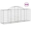 vidaXL Gabion Basket Set of 50 Silver Galvanized Steel Large