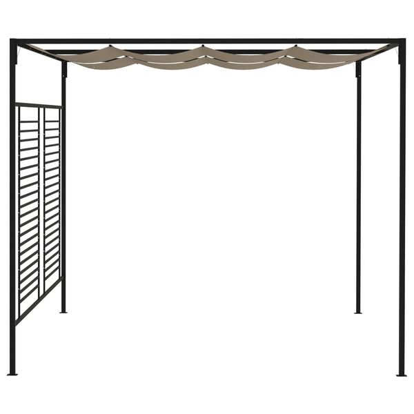 vidaXL Gazebo Taupe Polyester 9.8x13.1ft Retractable Gazebo