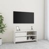 vidaXL TV Cabinet White Solid Pinewood Medium TV Cabinet Rectangular