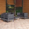 vidaXL Garden Lounge Set Grey Solid pine Medium Modular