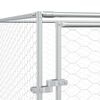 vidaXL Outdoor Dog Kennel Silver Galvanized Steel Large Durable