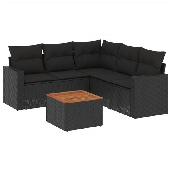 vidaXL Garden Sofa Set Black