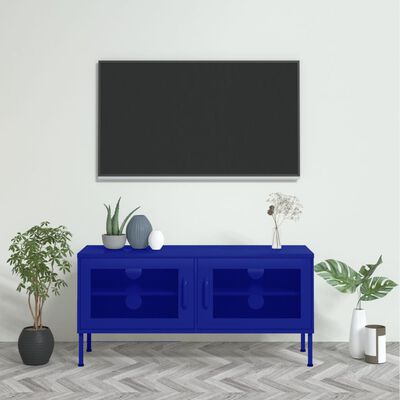 vidaXL TV Cabinet Navy Blue 41.3"x13.8"x19.7" Steel