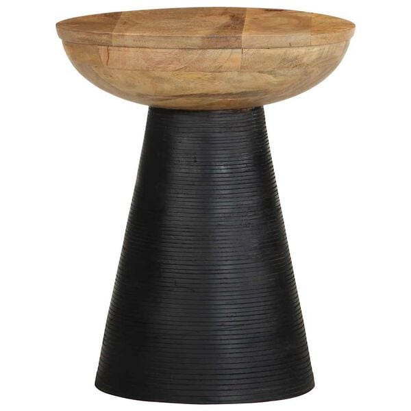 vidaXL Side Table Black Solid mango wood Small Decorative Inlays