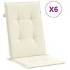 vidaXL Reclining Garden Chair Set of 6 Cream, Teak