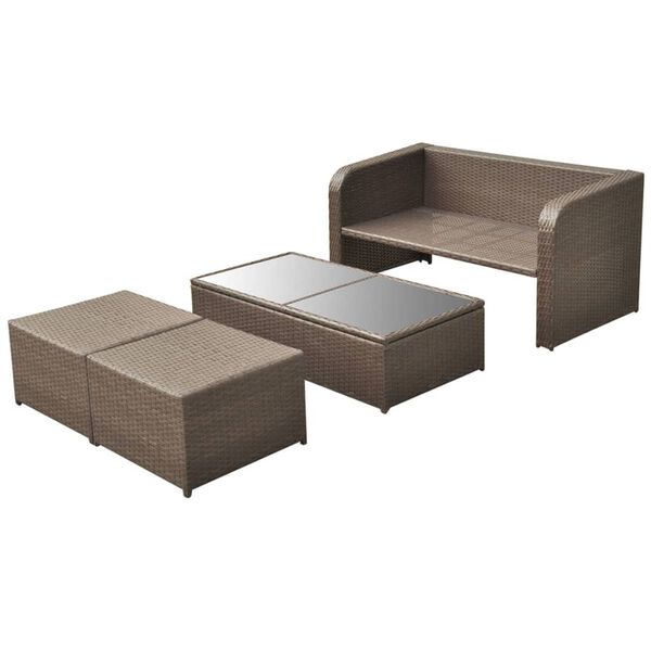 vidaXL Outdoor Furniture Set Brown, Cream White