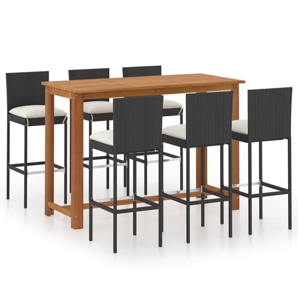 vidaXL Garden Bar Set Black