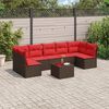 vidaXL 8 Piece Patio Sofa Set with Cushions Brown Poly Rattan