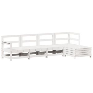 vidaXL Garden Sofa Set White Solid Pine Wood Large Modular