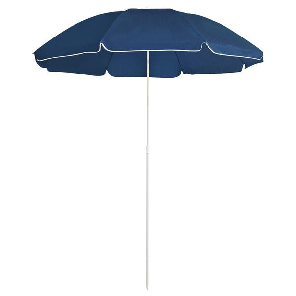 vidaXL Garden Parasol Blue Polyester, Steel Medium Foldable
