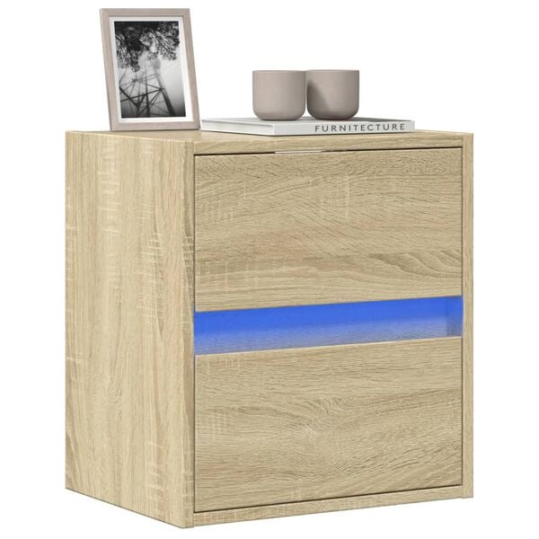 vidaXL TV Wall Cabinet Sonoma Oak Engineered Wood 16.1 x 12.2 x 17.7 in