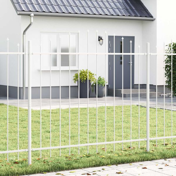 vidaXL Garden Fence 3 pcs White 66.93 x 64.96 in Powder-Coated Steel