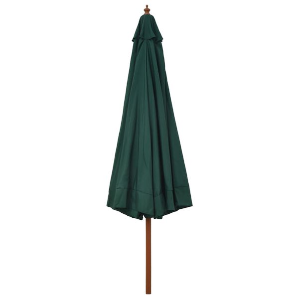 vidaXL Garden Parasol Green Polyester, Laminated bamboo, Hardwood Large