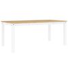 vidaXL Dining Table White Solid pine wood Large Decorative Inlays