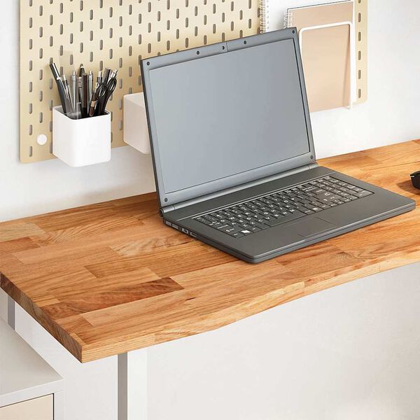 vidaXL Desk Top Light Brown Solid Oak Wood Medium Durable Desk Top