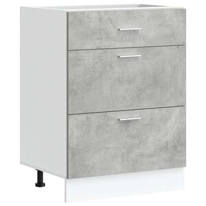 vidaXL Kitchen Base Cabinet Concrete grey Engineered wood Medium